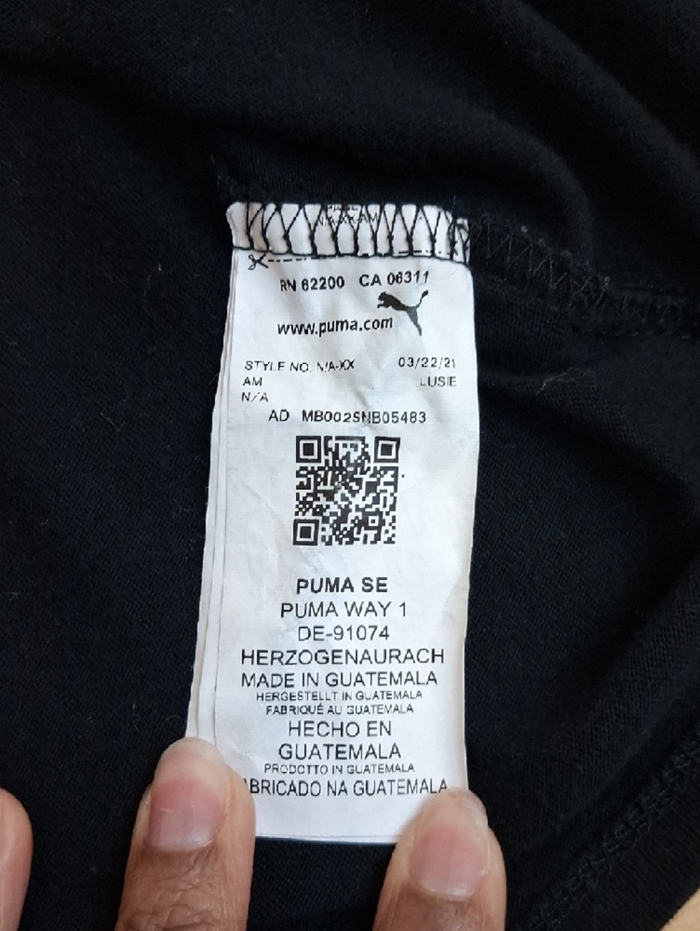 Puma Black T-Shirt with White Logo - Picture 9 of 11